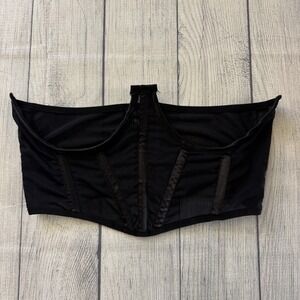 Daisy Corsets Black Mesh Underbust Corset Bustier Top Gothic Size Large Sexy